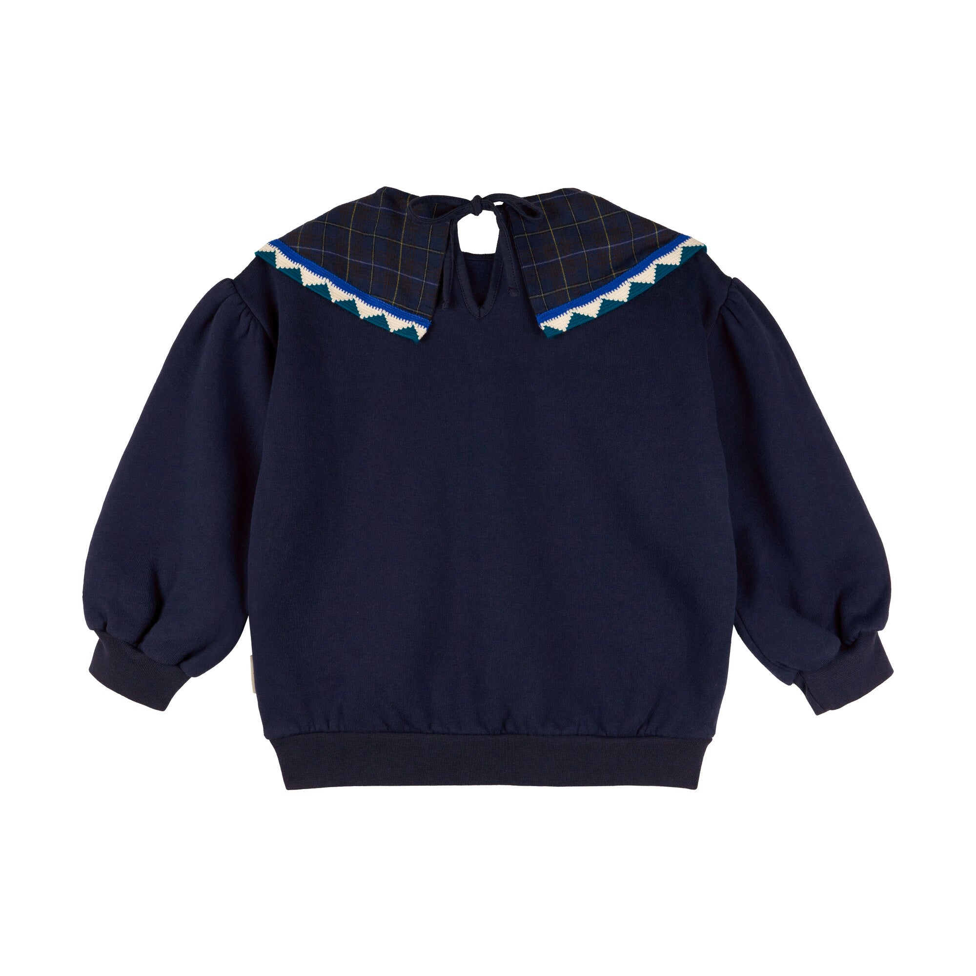 Morning Mess Therapy-Girls Statement Collar Sweatshirt Midnight Blue