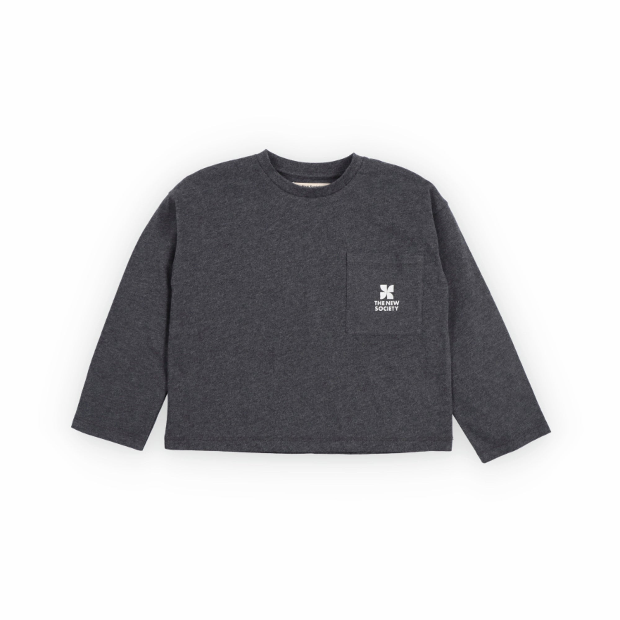The New Society-TNS Logo Long Sleeve T-shirt Galactic Grey Melange