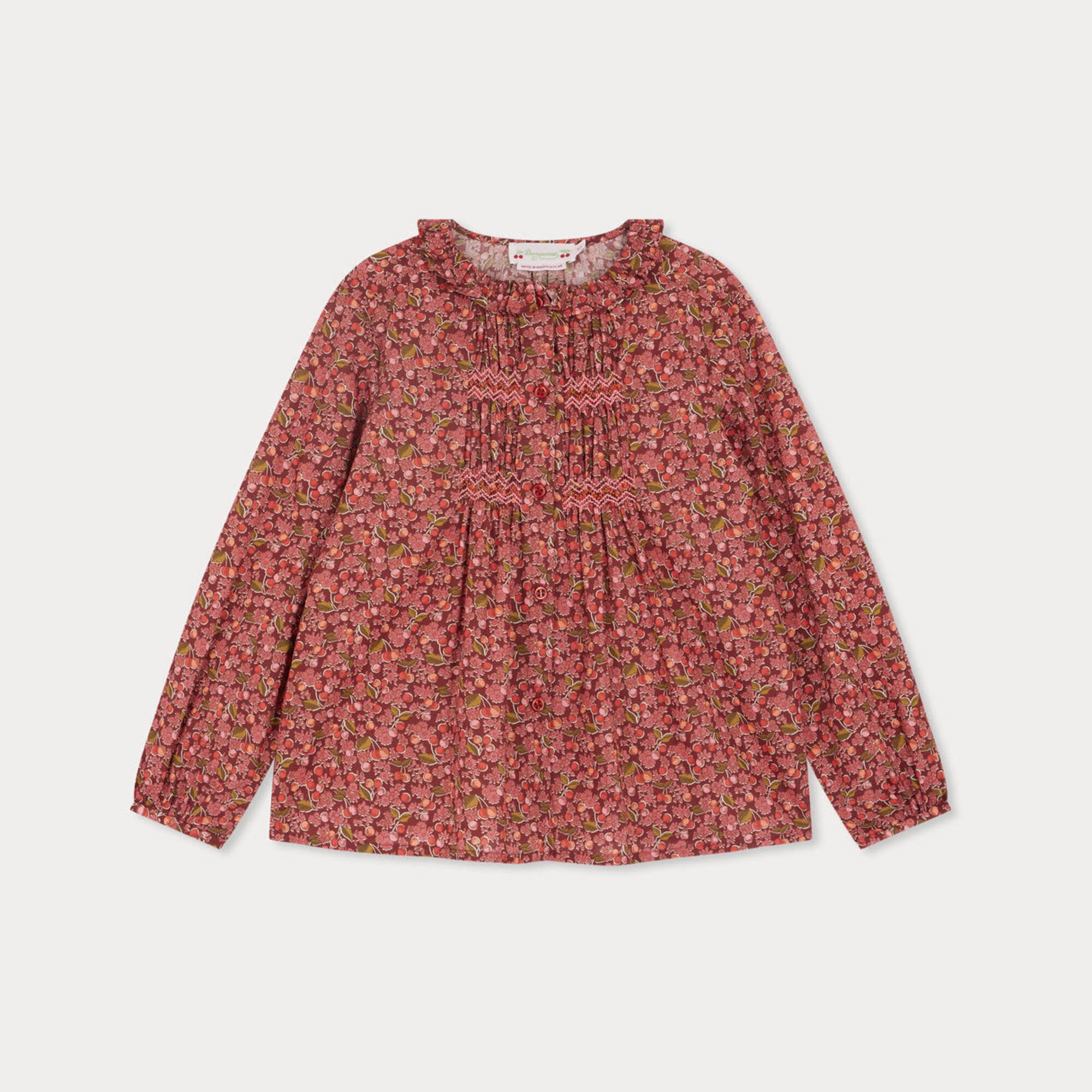 Bonpoint-Gentle smocked and embroidered blouse in Liberty fabric