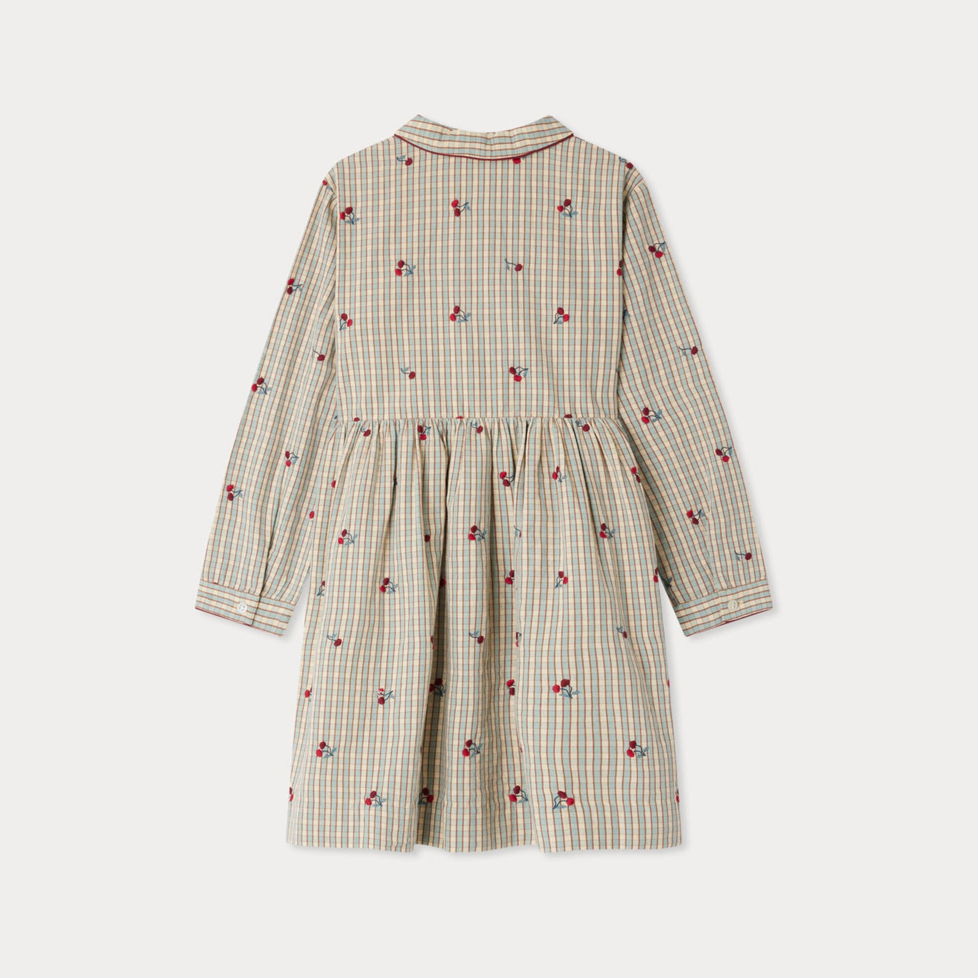 Bonpoint-Janessa dress in organic cotton with cherry embroidery