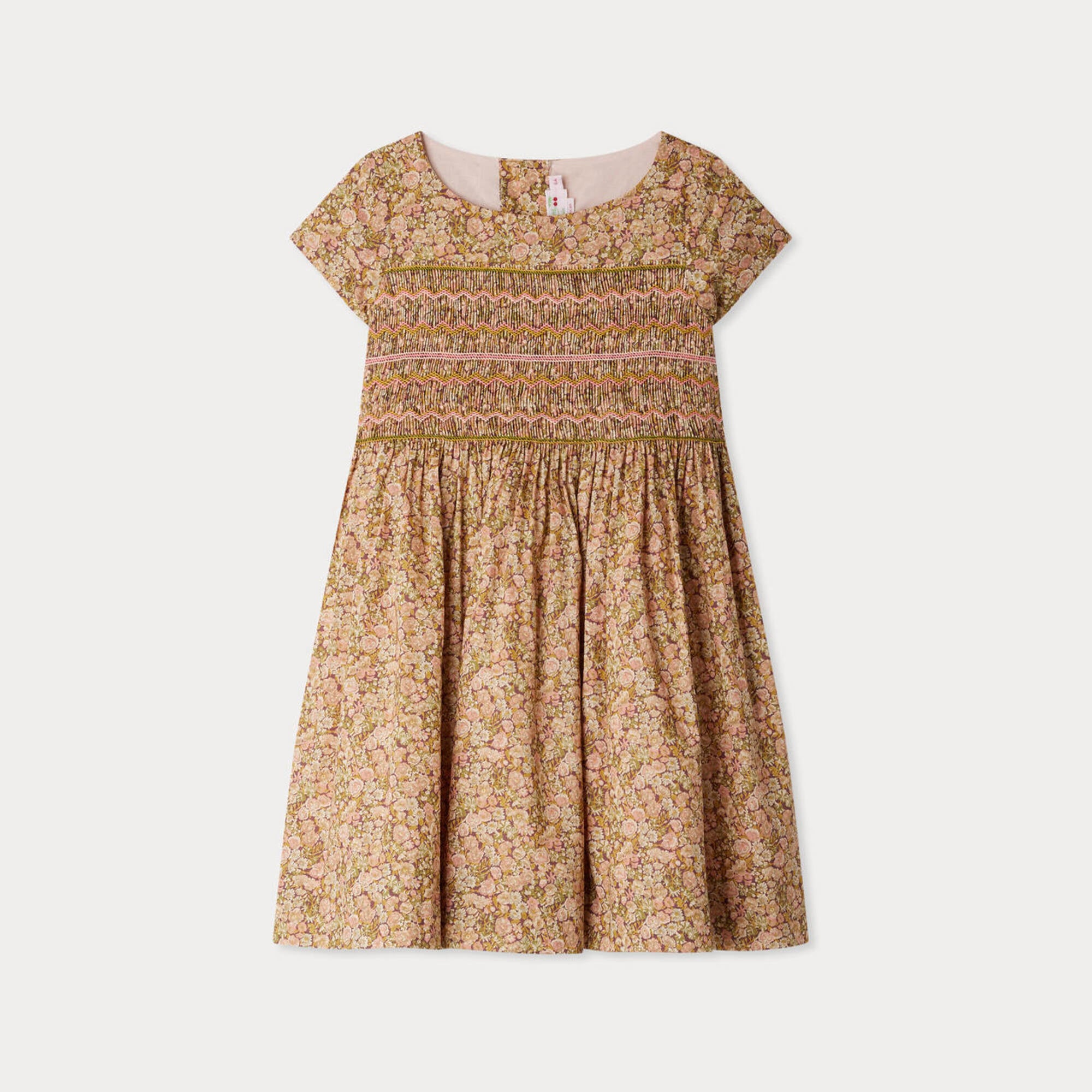 Bonpoint-Smocked and embroidered Duchess dress in Liberty fabric