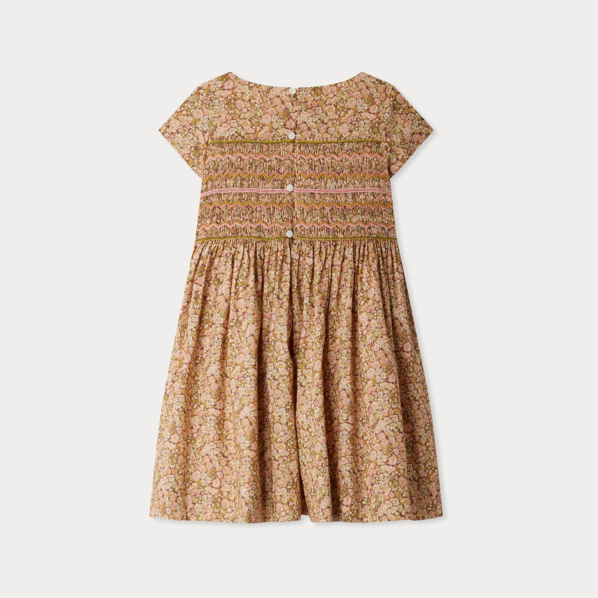 Bonpoint-Smocked and embroidered Duchess dress in Liberty fabric