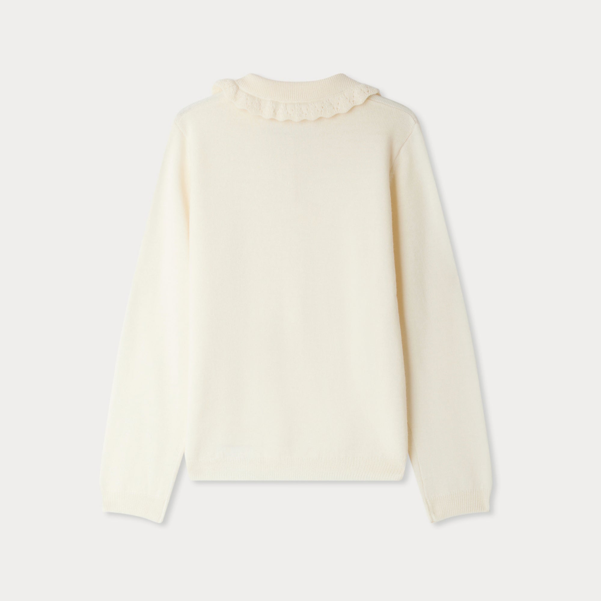 Bonpoint-Brynja sweater with cherry embroidered collar in wool