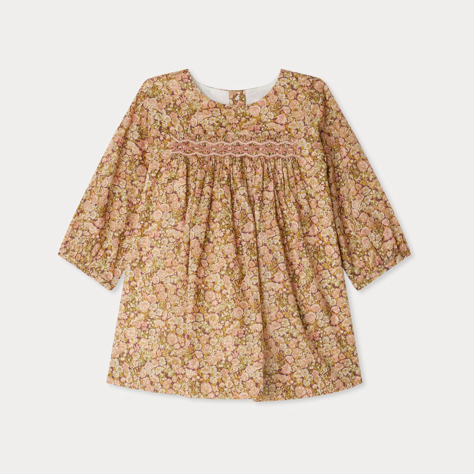 Bonpoint-Félicie smocked and embroidered dress in Liberty fabric