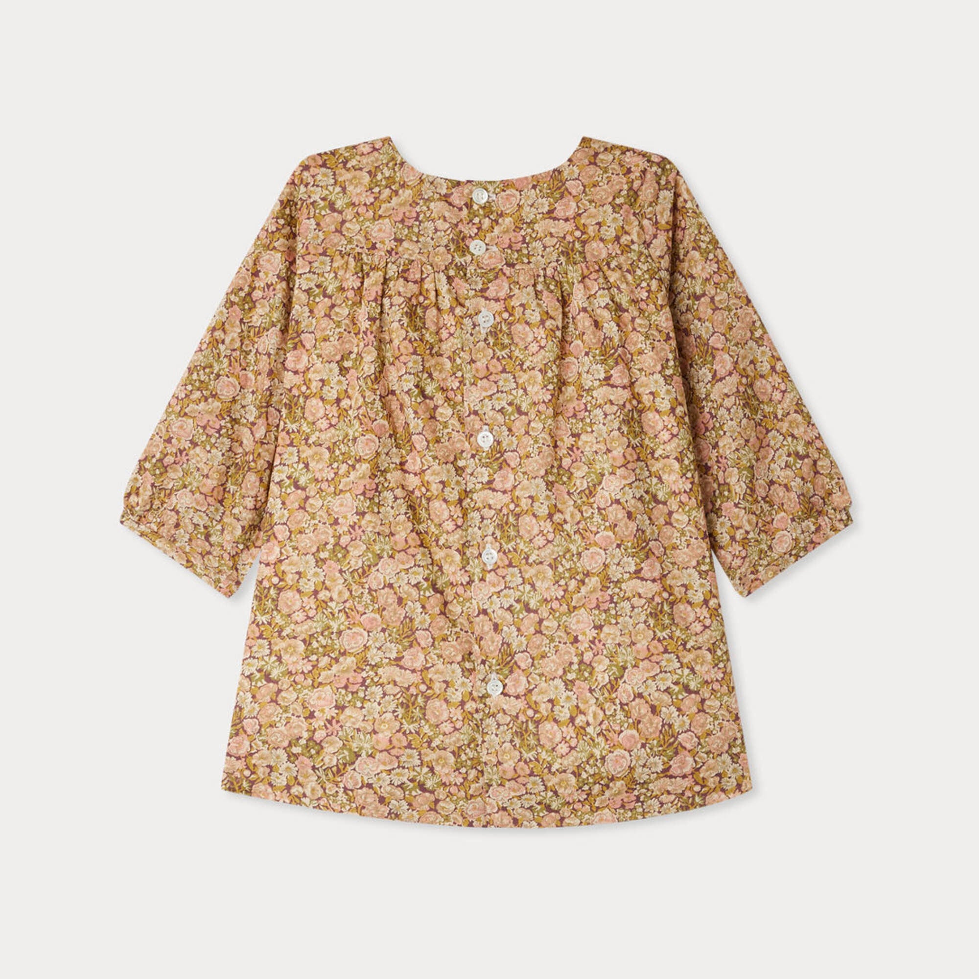 Bonpoint-Félicie smocked and embroidered dress in Liberty fabric