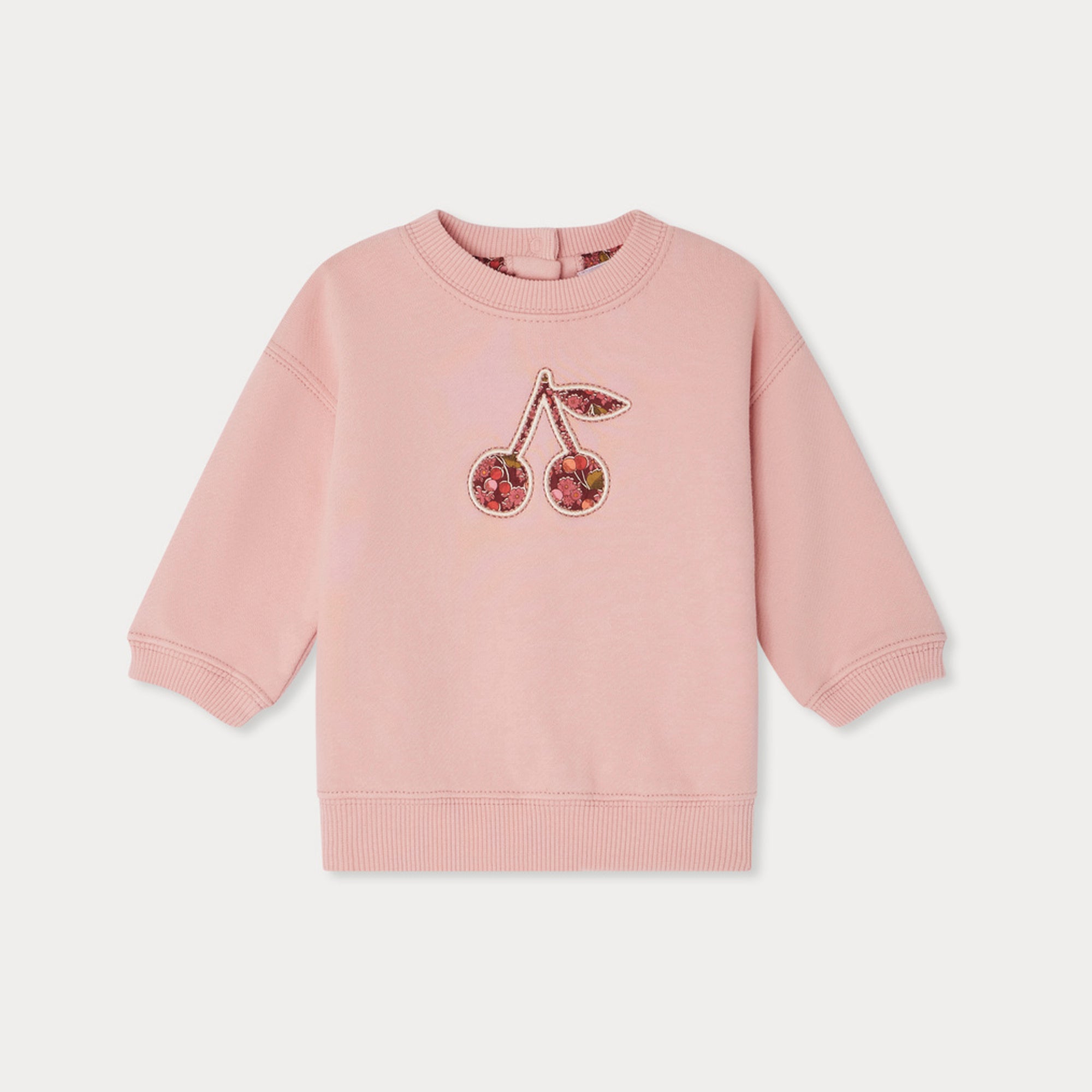 Bonpoint-Dahlia sweatshirt with cherry in Liberty fabric
