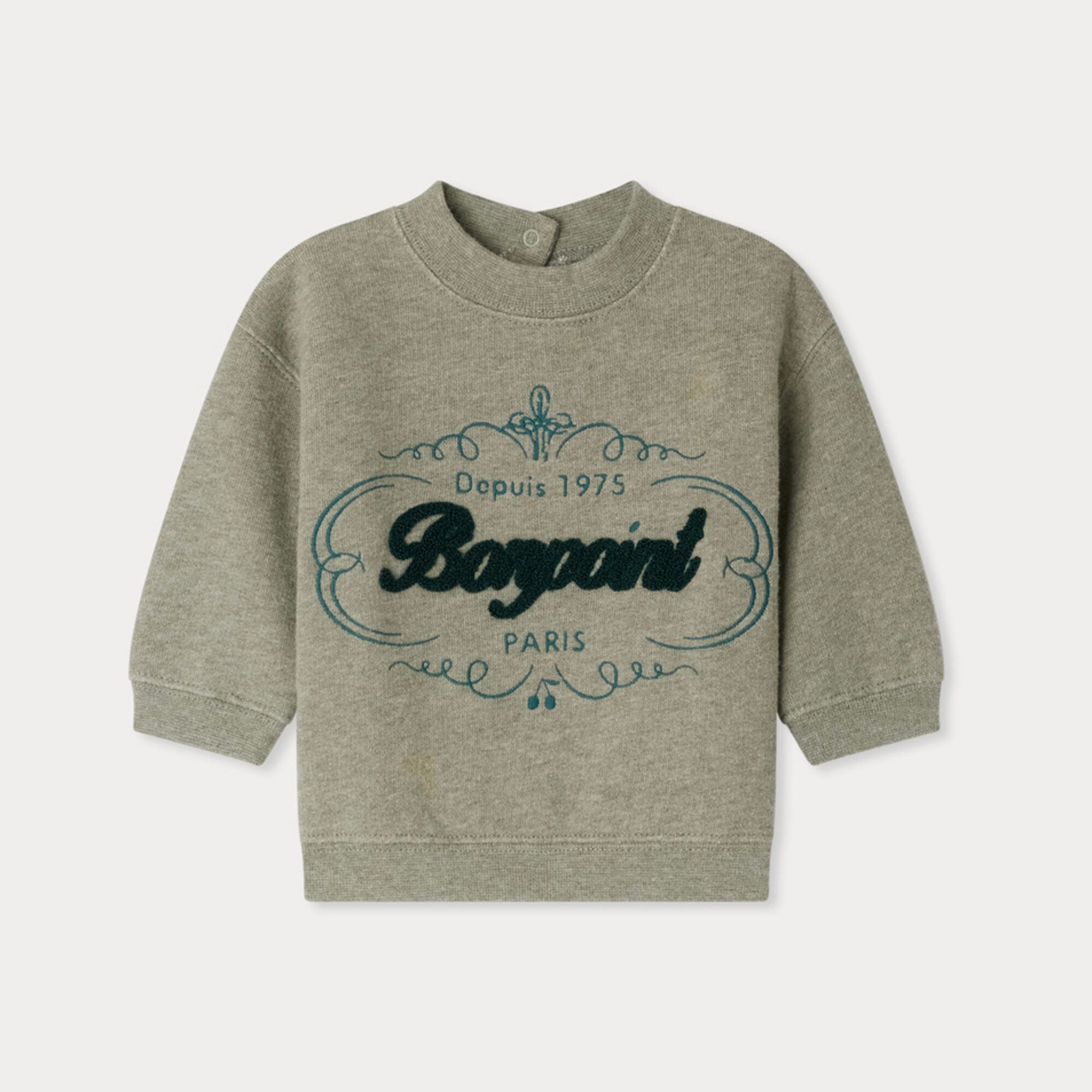Bonpoint-SWEAT DADY VERT DE GRIS