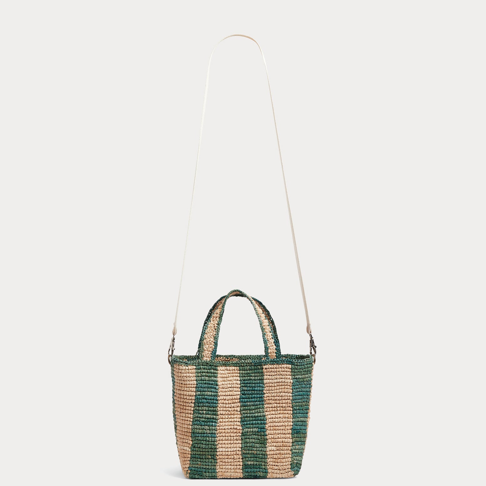 Green And Yellow Color Blocked Straw Woven Handbag