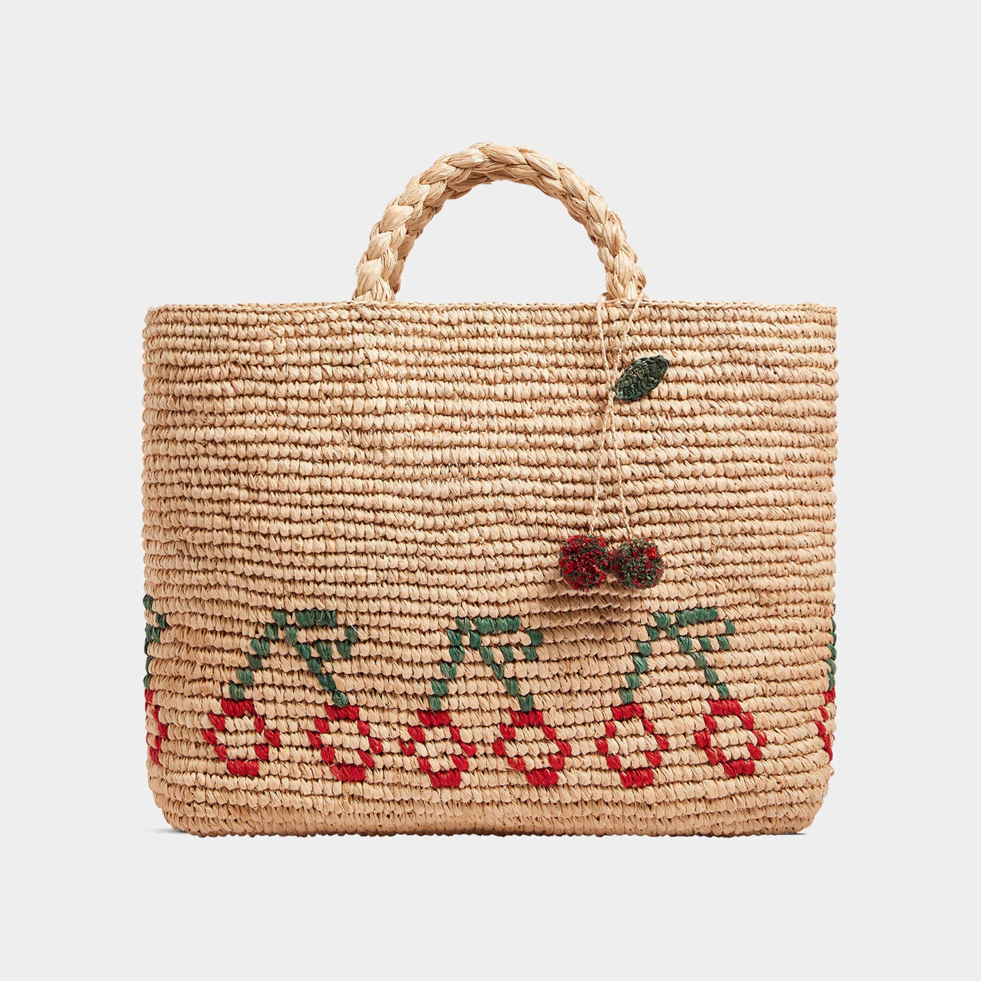 Bonpoint-Girls Cherry Straw Woven Bag