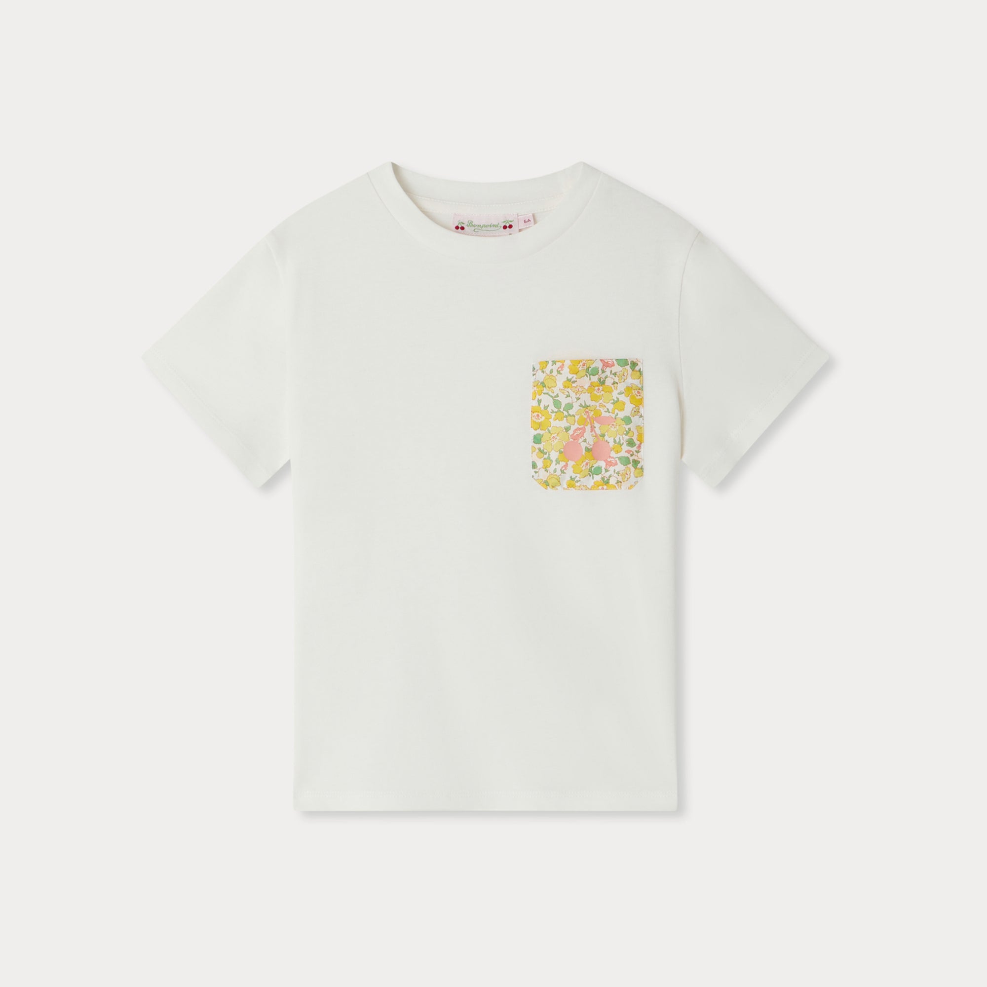 Bonpoint-Girls White Cherry Minimalist Cotton T-shirt