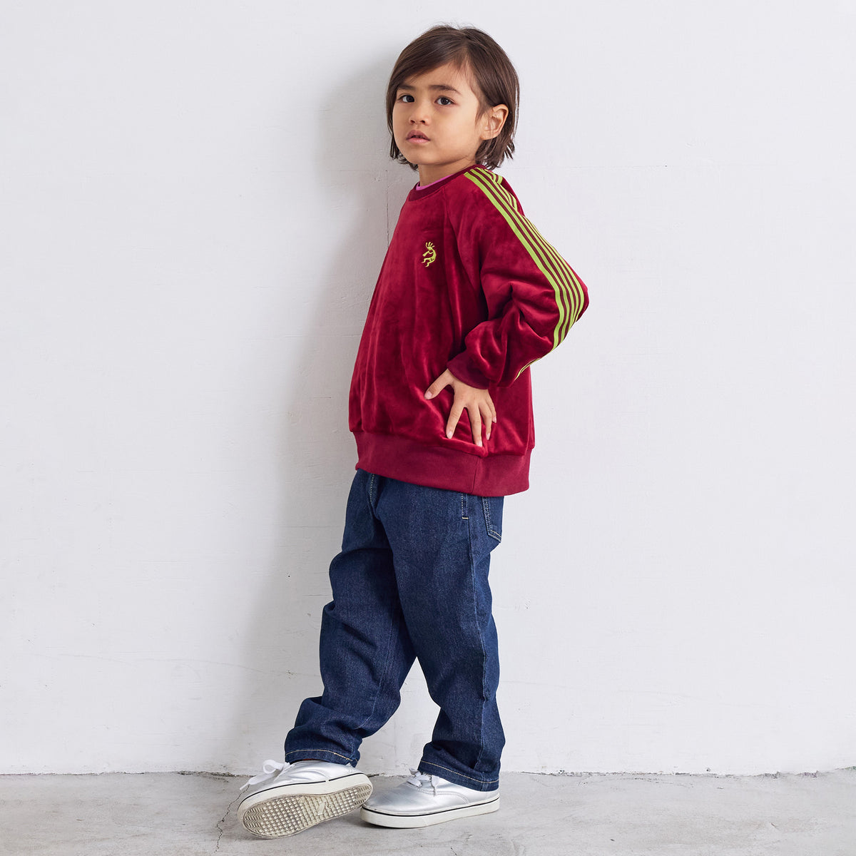 Markey's-Velour Track Pullover Wine Red