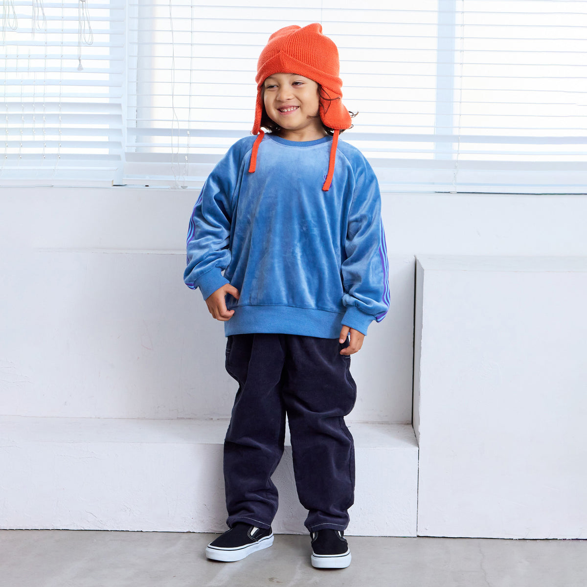 Markey's-Velour Track Pullover Light Blue