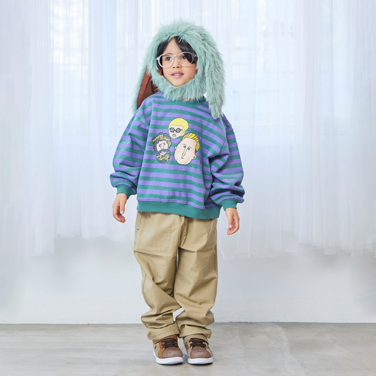 Markey's-Patterned Sweatshirt Green Border