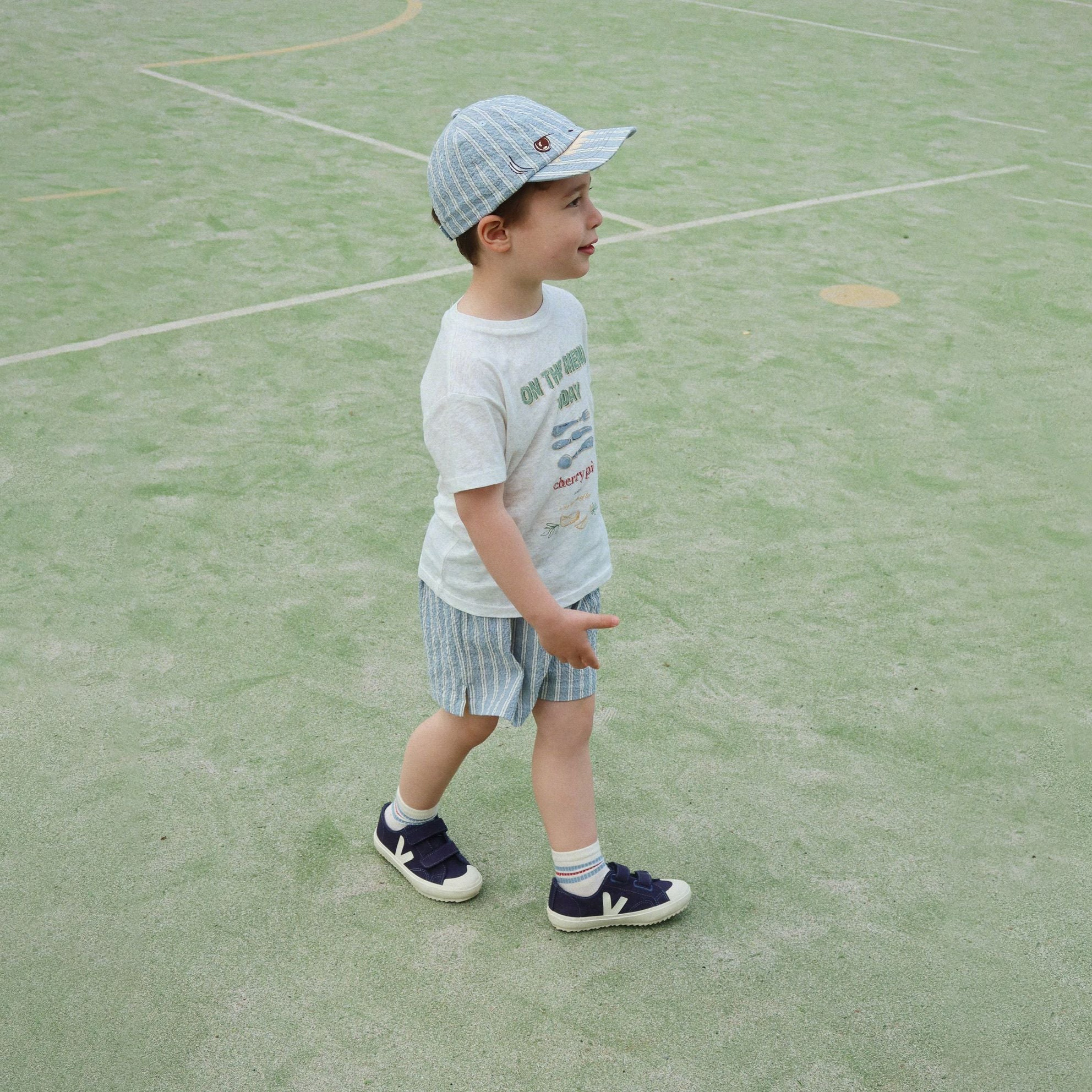 Konges Sløjd-Boy Elliot Shark Cap Gots Trio Bleu Stripe