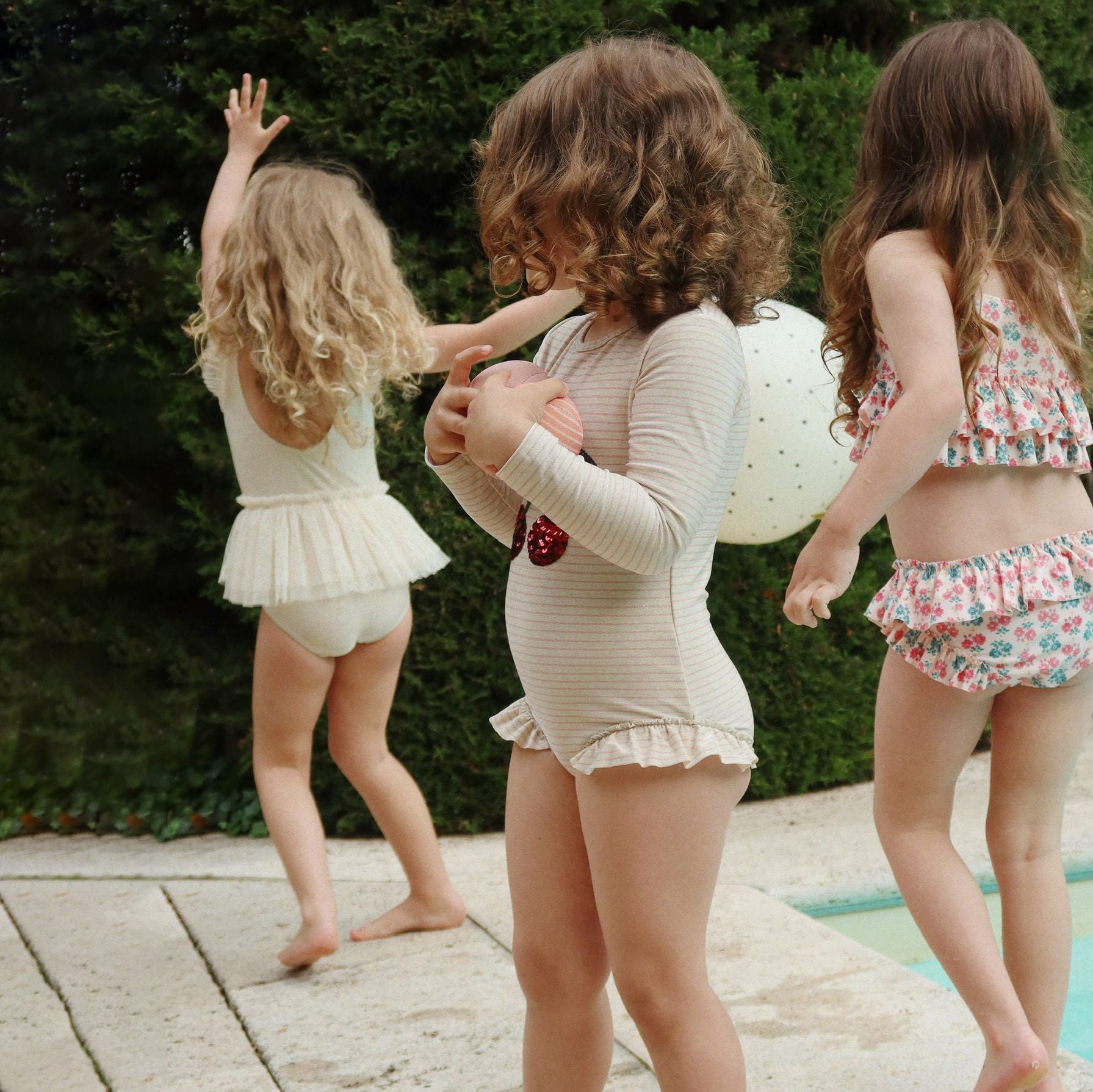 Konges Sløjd-Girl Jade Ls Swimsuit Rose Stripe