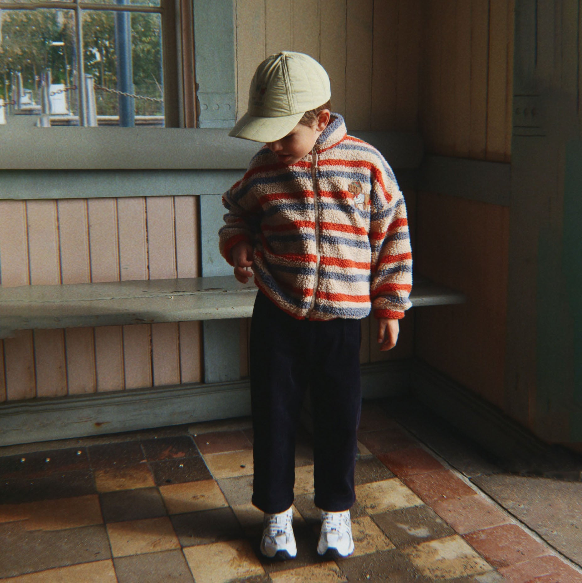 Konges Sløjd-Kids Jody Embroidery Teddy Jacket Grs Tangerine Stripe