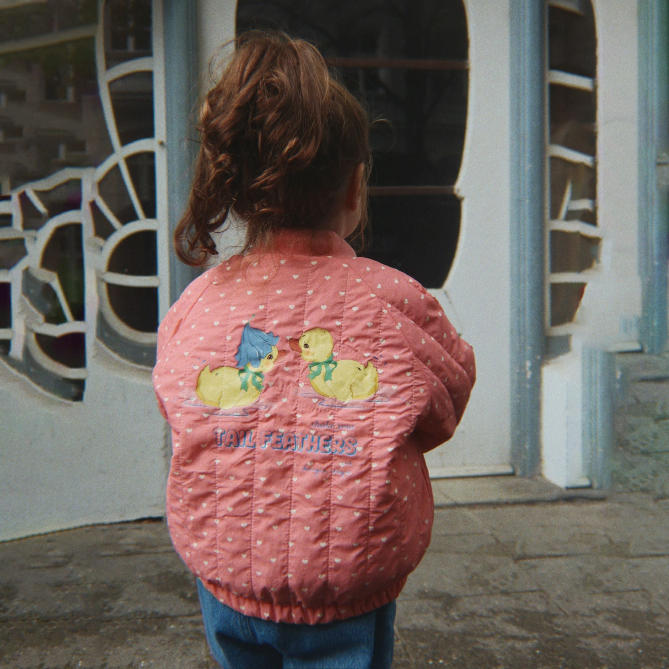 Konges Sløjd-Juno Duckling Printed Bomber Jacket Coeur Feathers