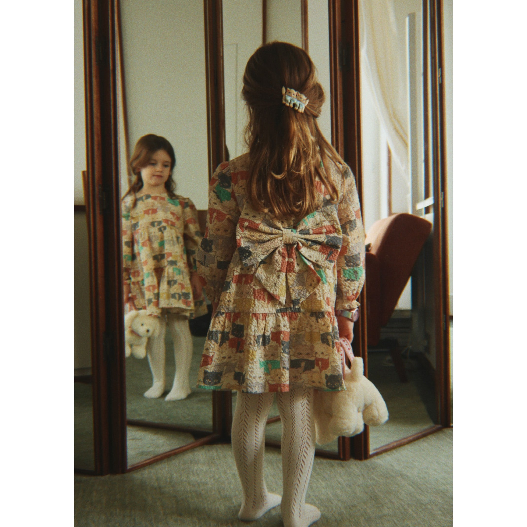 Konges Sløjd-Elin Ls Bow Dress Gots Like Cats And Dogs