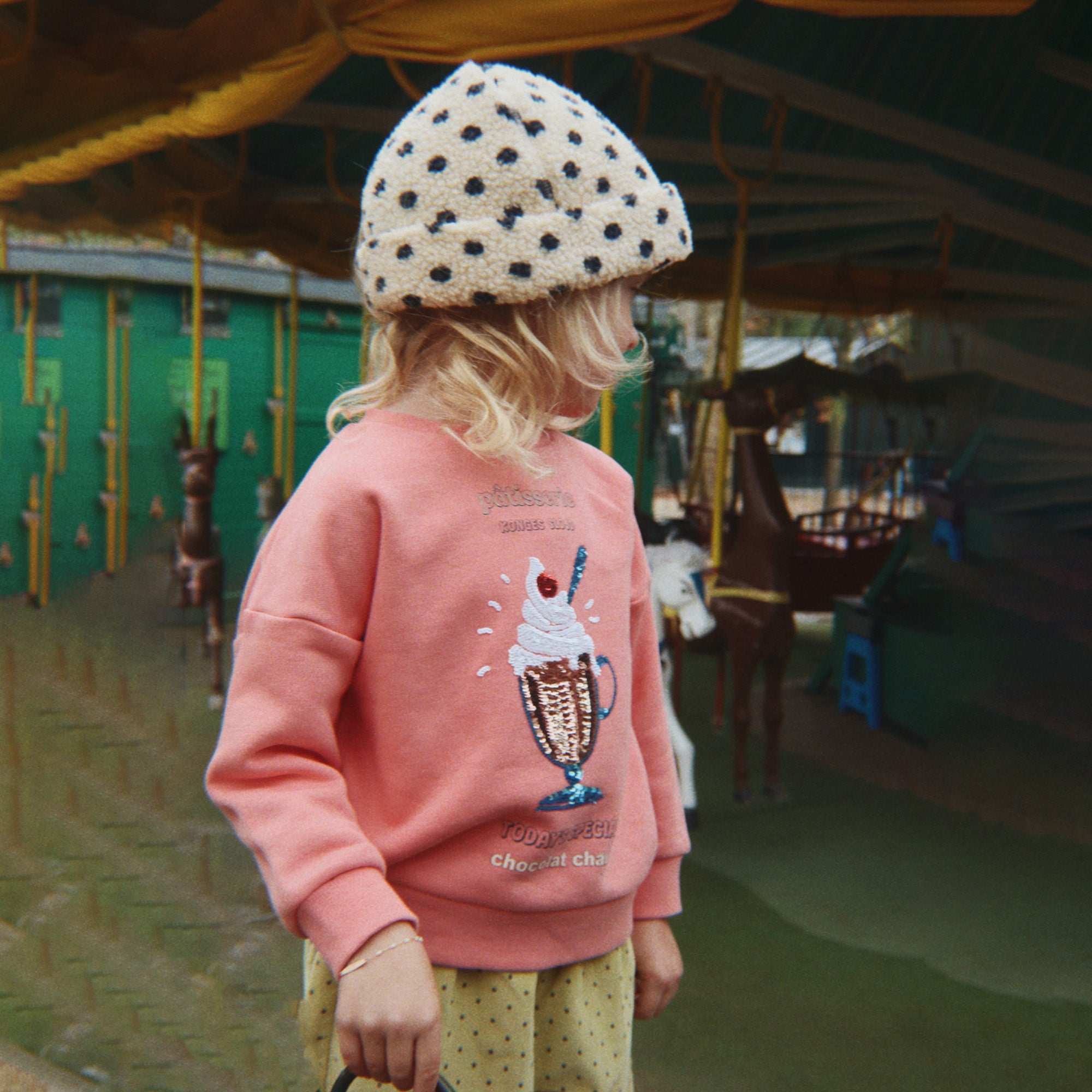 Konges Sløjd-Lou Sequin Sweat Shirt Gots Peach Blossom