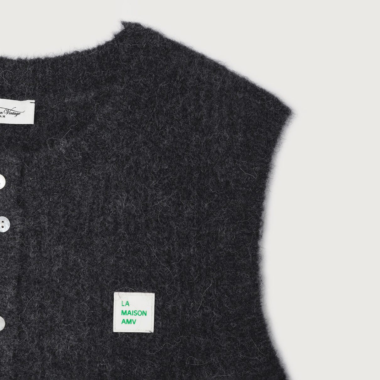 American Vintage-Women Gilet SM Col Rond East Anthracite Chine
