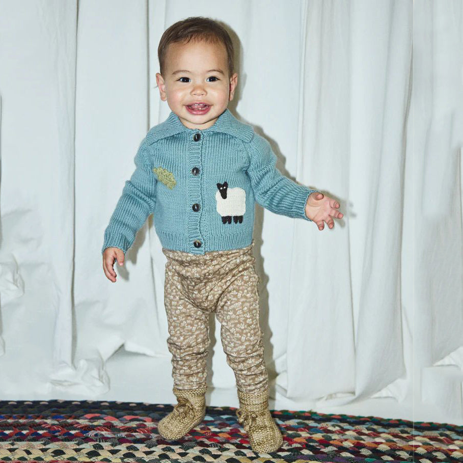 Misha & Puff-Baby Meadow Motley Cardigan Overcast