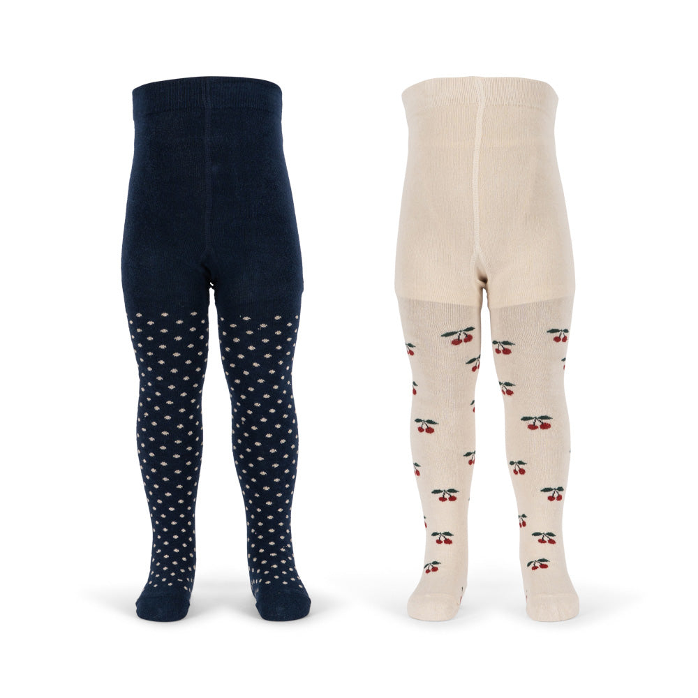 Konges Sløjd-2 Pack Cherry Dot Tights Cherry Mix