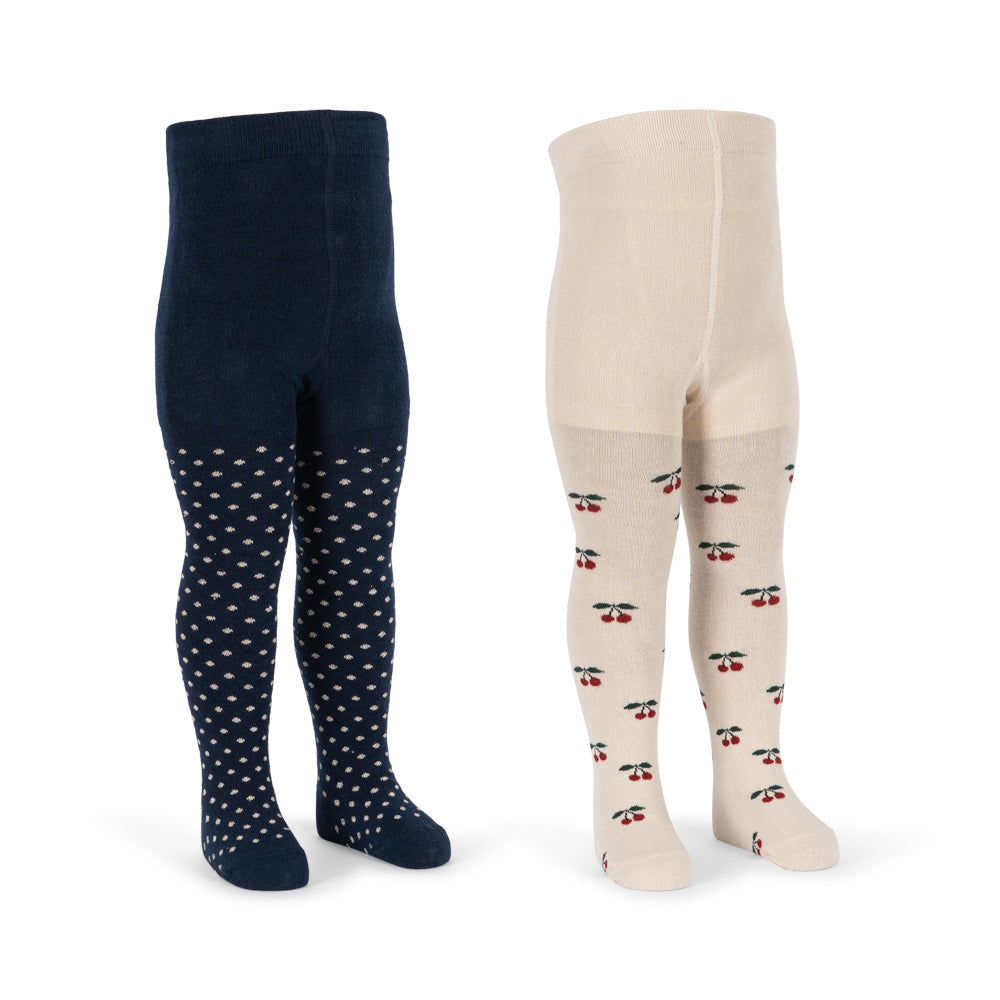 Konges Sløjd-2 Pack Cherry Dot Tights Cherry Mix