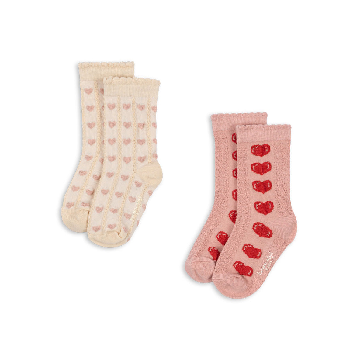 Konges Sløjd-2 Pack Heart Jaquard Socks Heart Mix