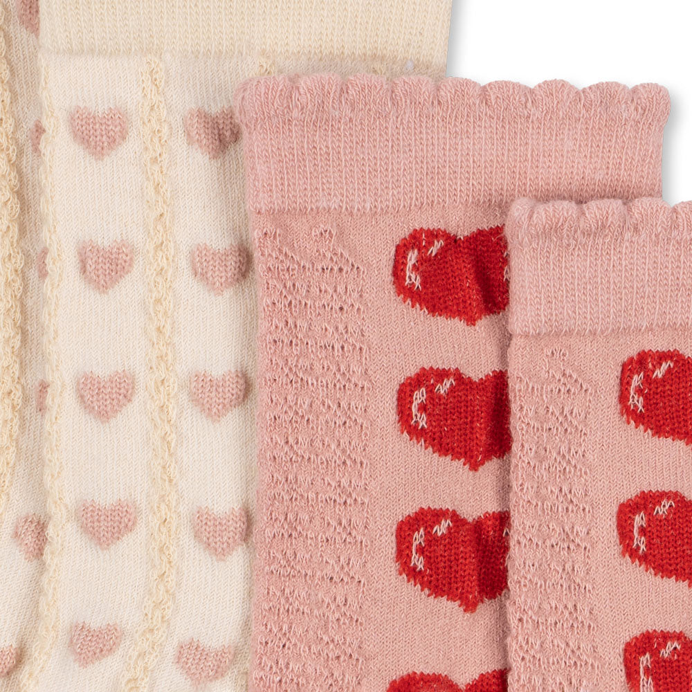 Konges Sløjd-2 Pack Heart Jaquard Socks Heart Mix