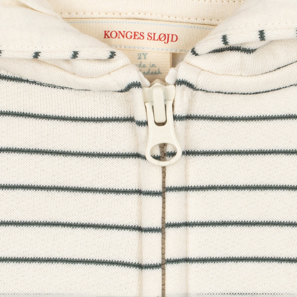 Konges Sløjd-Amio Sweat Zip Hood Ocs Cilantro Stripe
