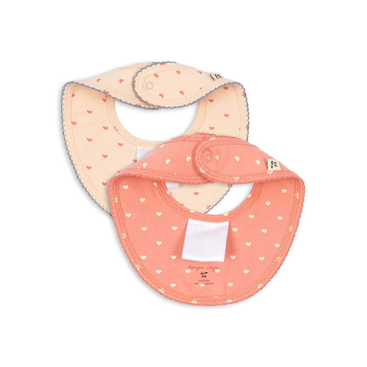 Konges Sløjd-Basic 2 Pack Bibs Coeur Lantana/Teddy Coeur