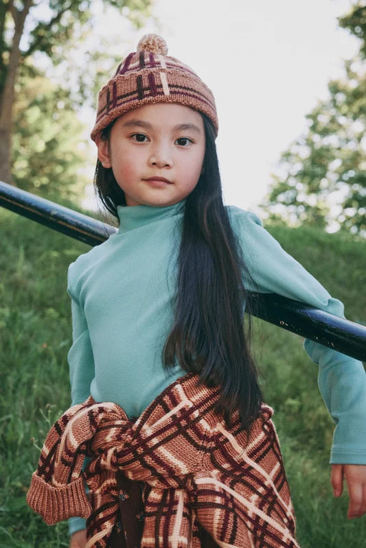 Misha & Puff-Plaid Cap Rose Gold