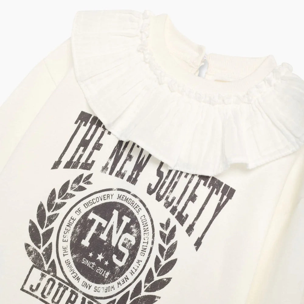 The New Society-Girls Row Sweatshirt Whisper White