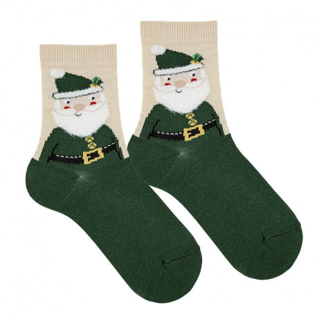 Santa clauss christmas socks bottle green 780