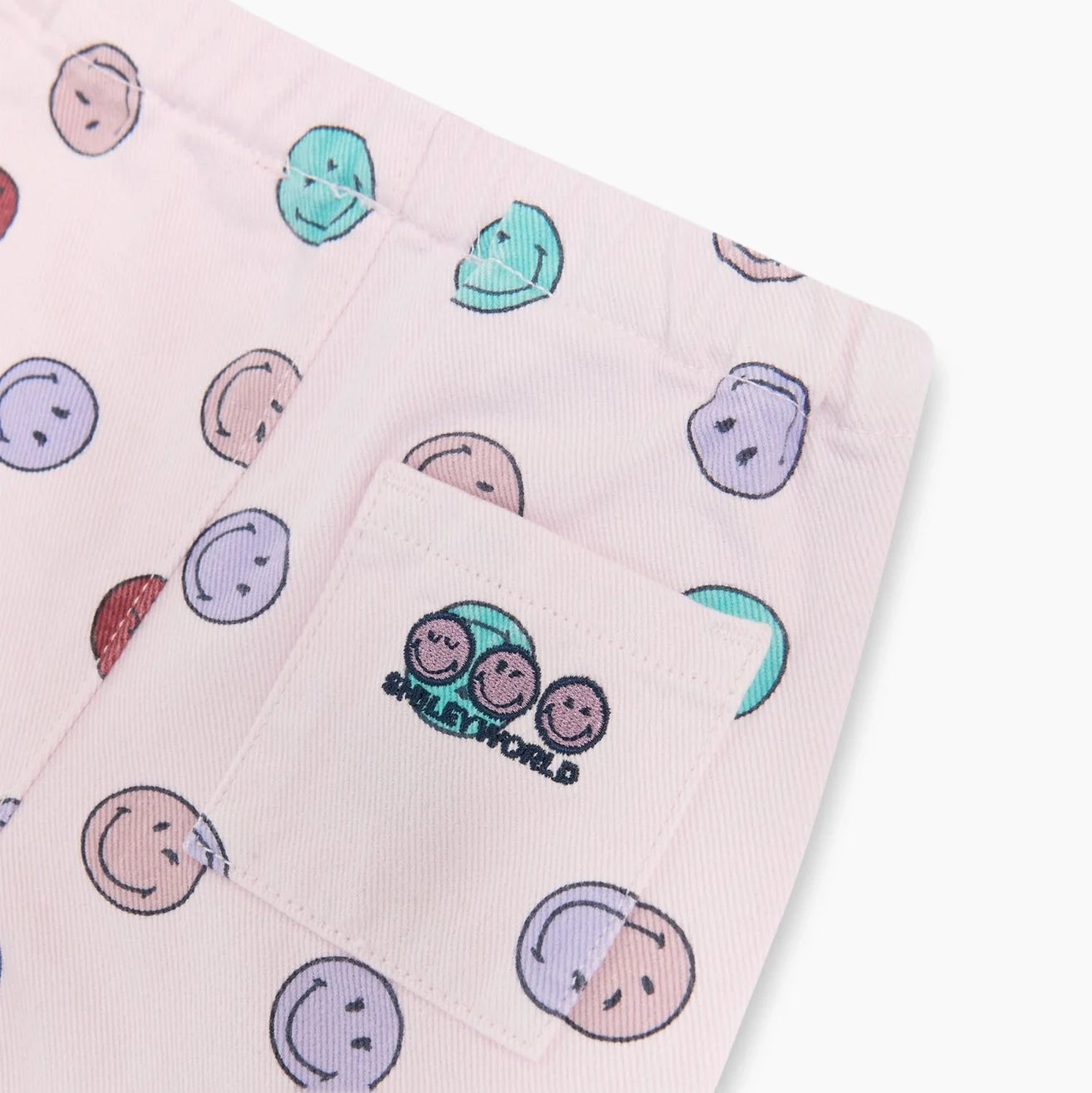 The New Society-Smiley Baby Denim Pant Smiley Print