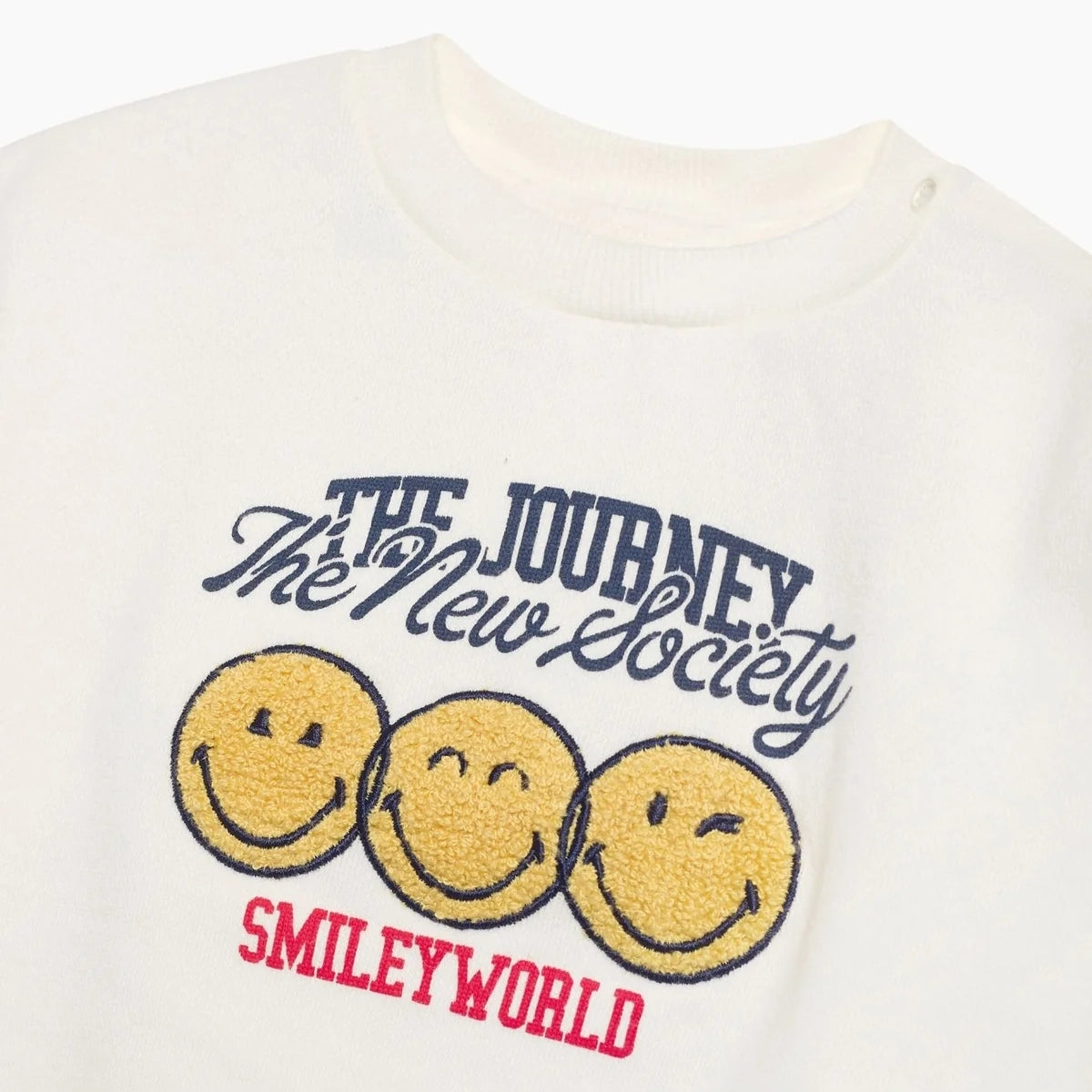 The New Society-Smiley Baby Sweatshirt Whisper White