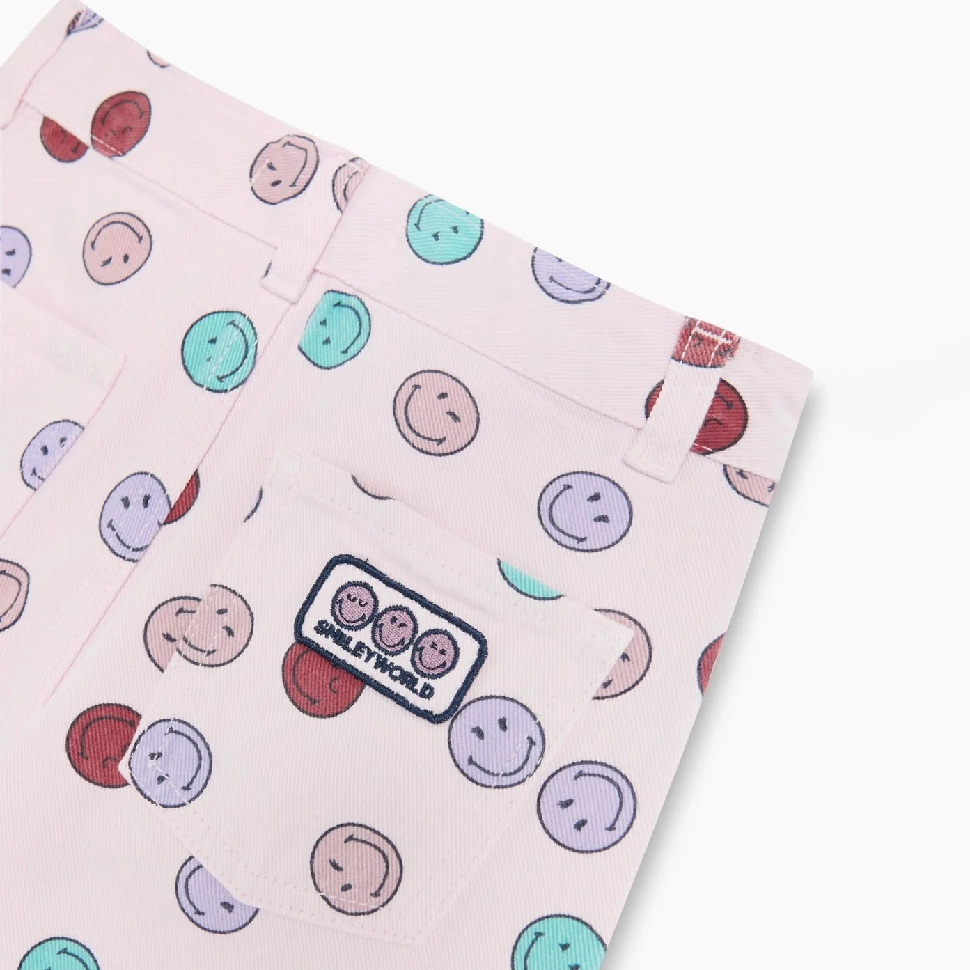 The New Society-Smiley Denim Trouser Smiley Print