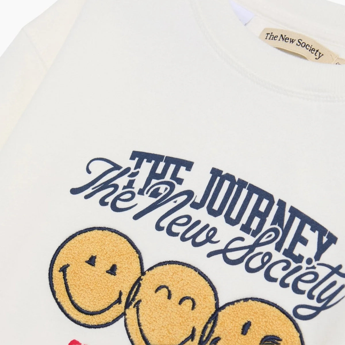 The New Society-Smiley Sweatshirt Whisper White