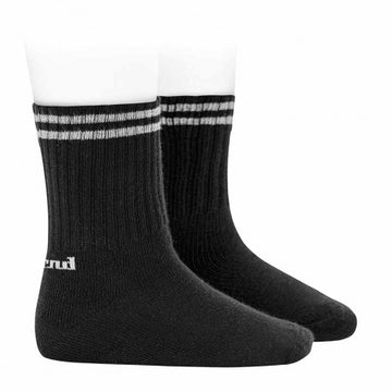 Sport socks with stripes and terry sole black 900