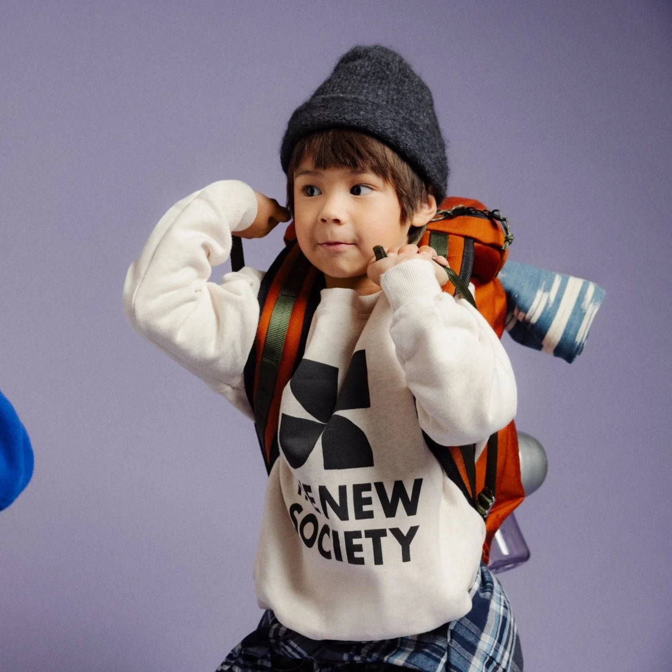 The New Society-Kids TNS Logo Sweatshirt Whisper White Melange