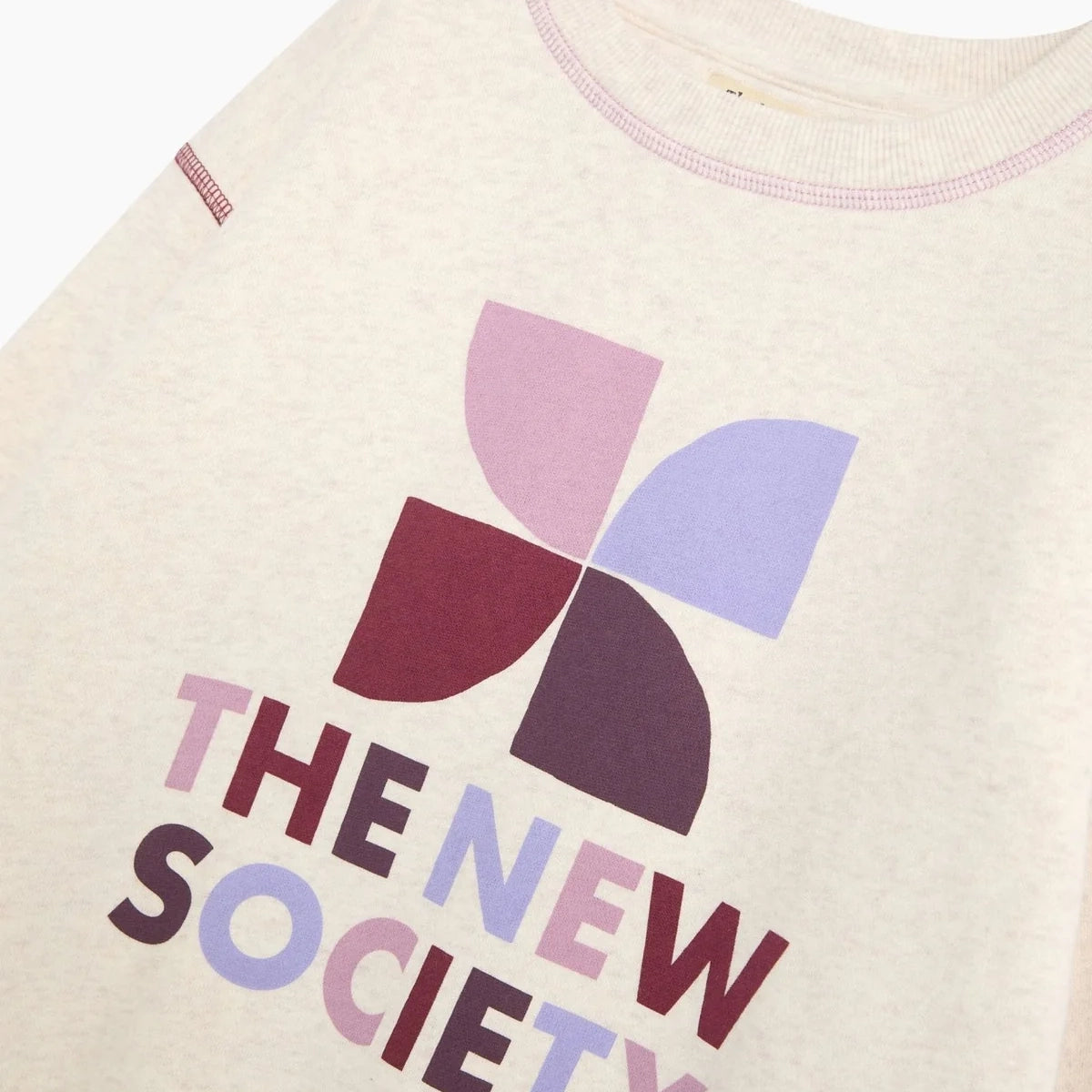 The New Society-TNS Logo Sweatshirt Whisper White Melange Multicolor