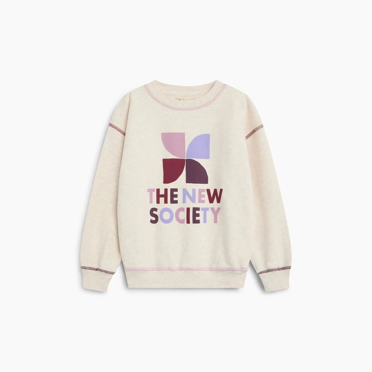 The New Society-TNS Logo Sweatshirt Whisper White Melange Multicolor