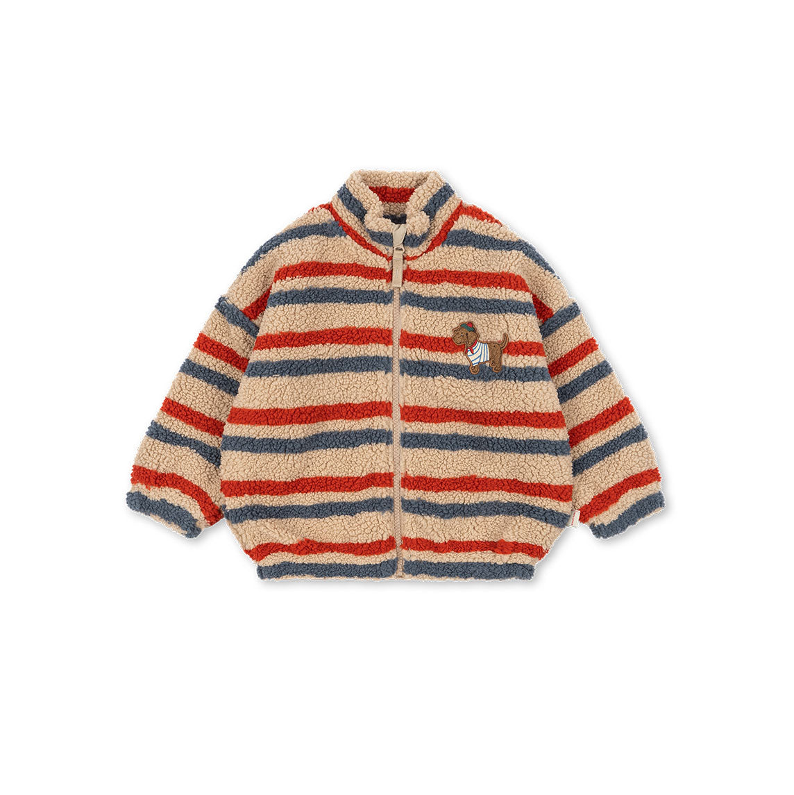 Konges Sløjd-Kids Jody Embroidery Teddy Jacket Grs Tangerine Stripe