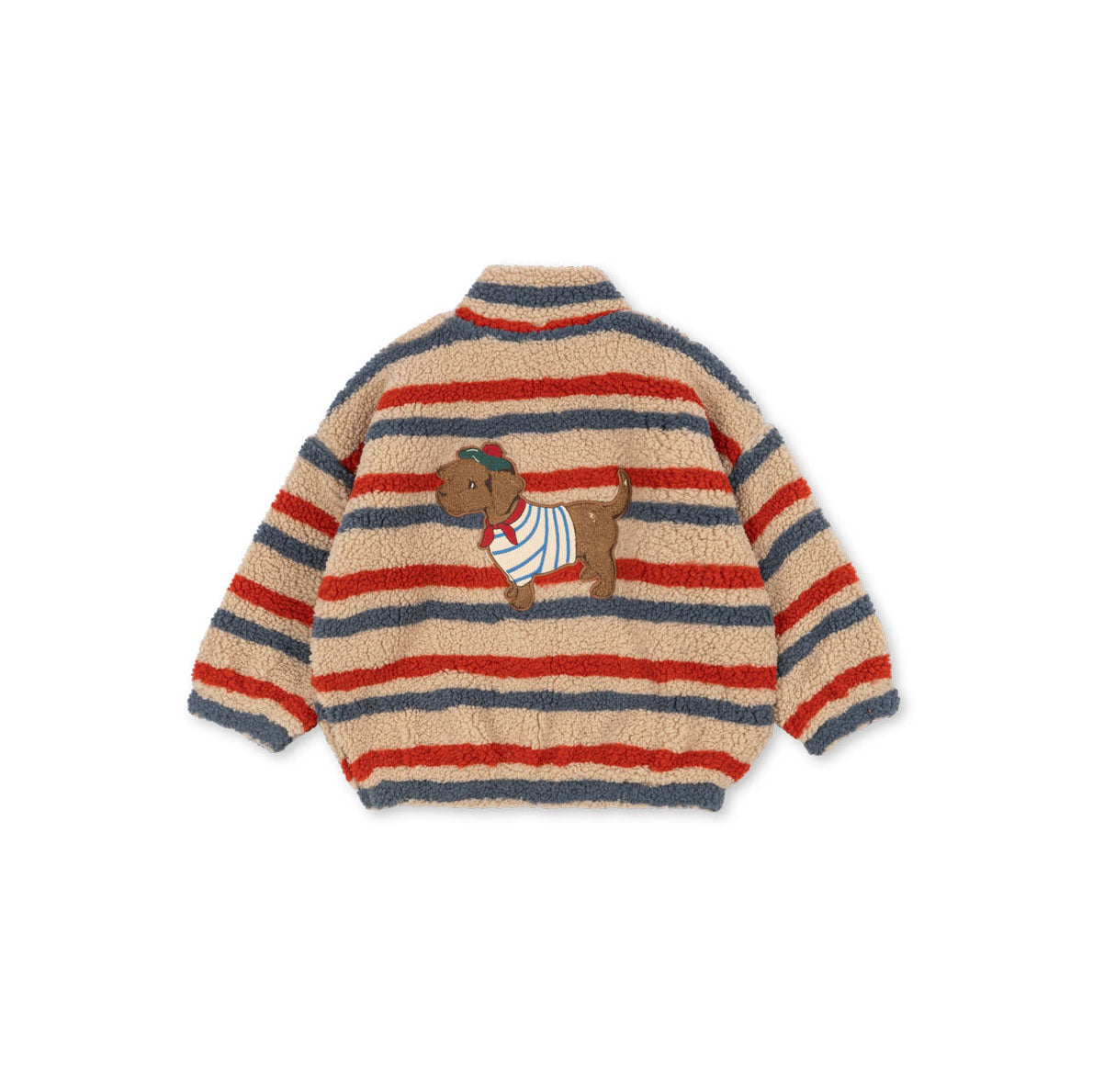 Konges Sløjd-Kids Jody Embroidery Teddy Jacket Grs Tangerine Stripe