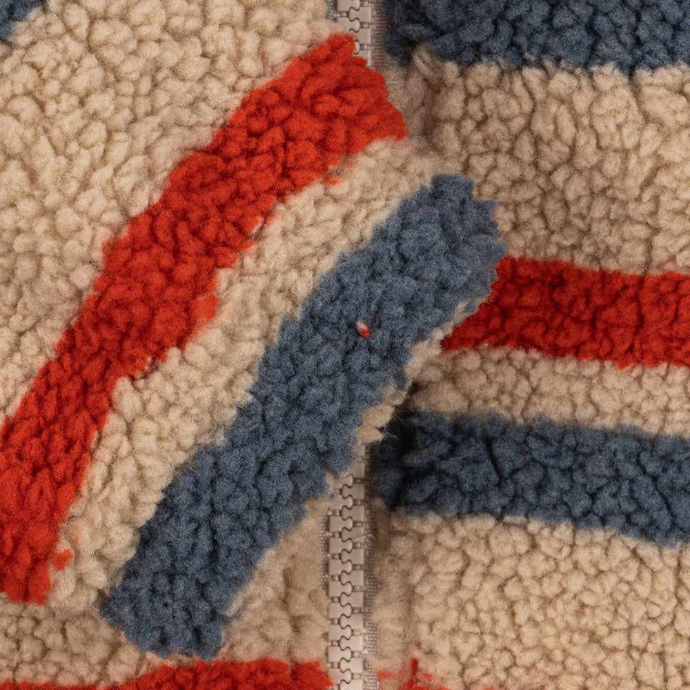 Konges Sløjd-Kids Jody Embroidery Teddy Jacket Grs Tangerine Stripe
