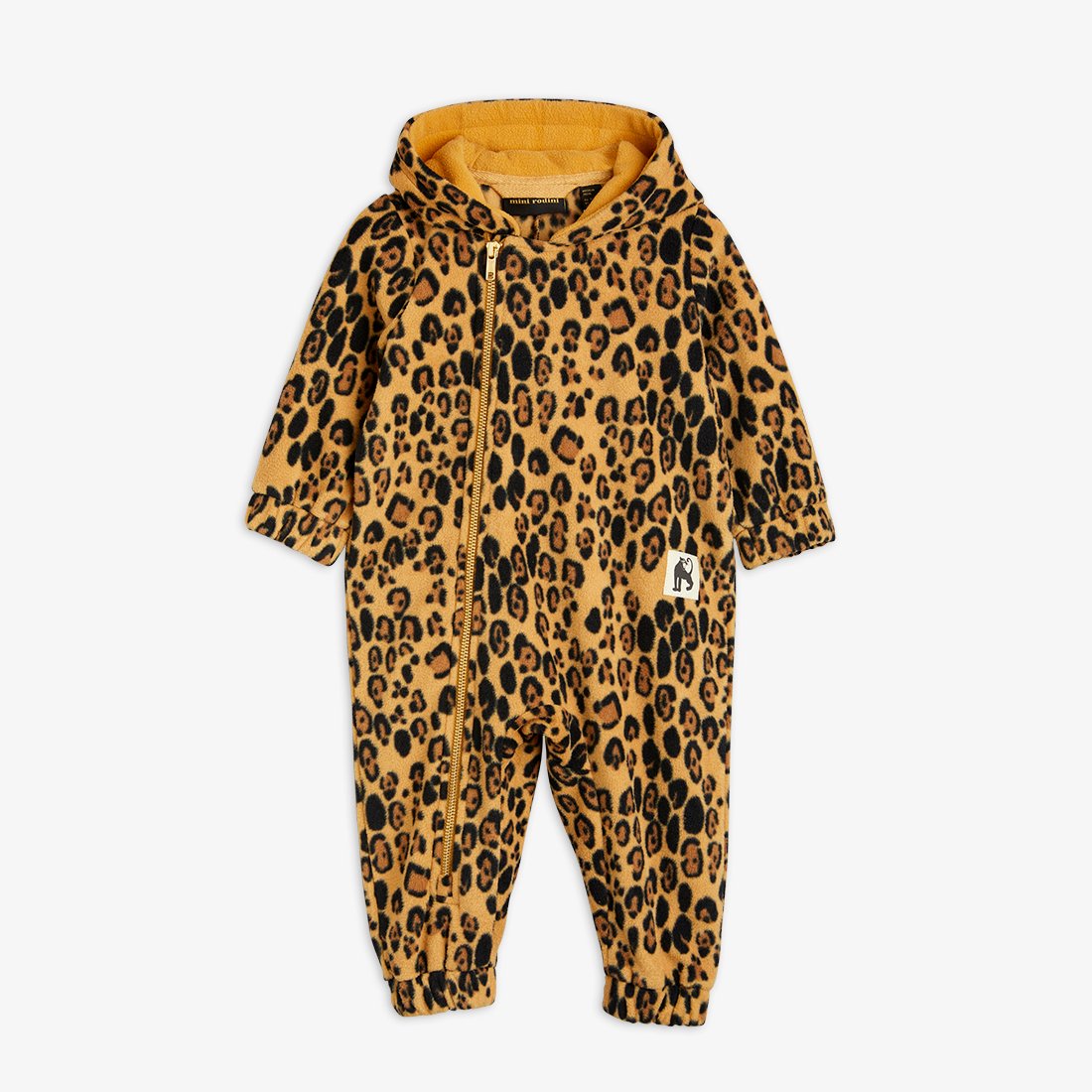 Leopard fleece onesie - Beige