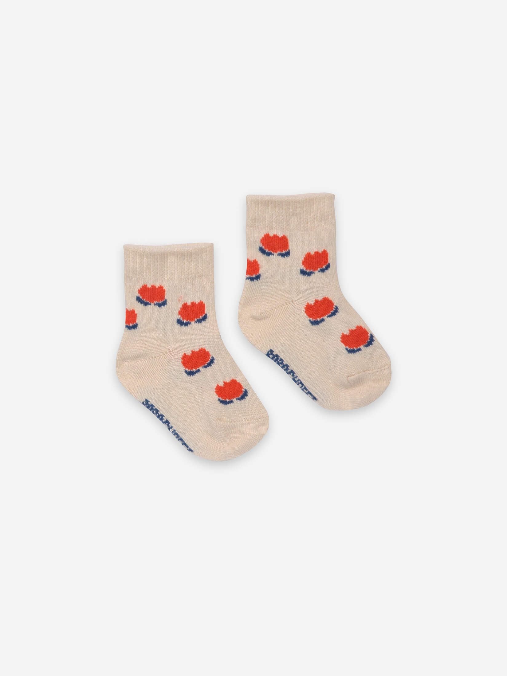 Chocolate Flowers White Baby Socks - Cémarose Canada