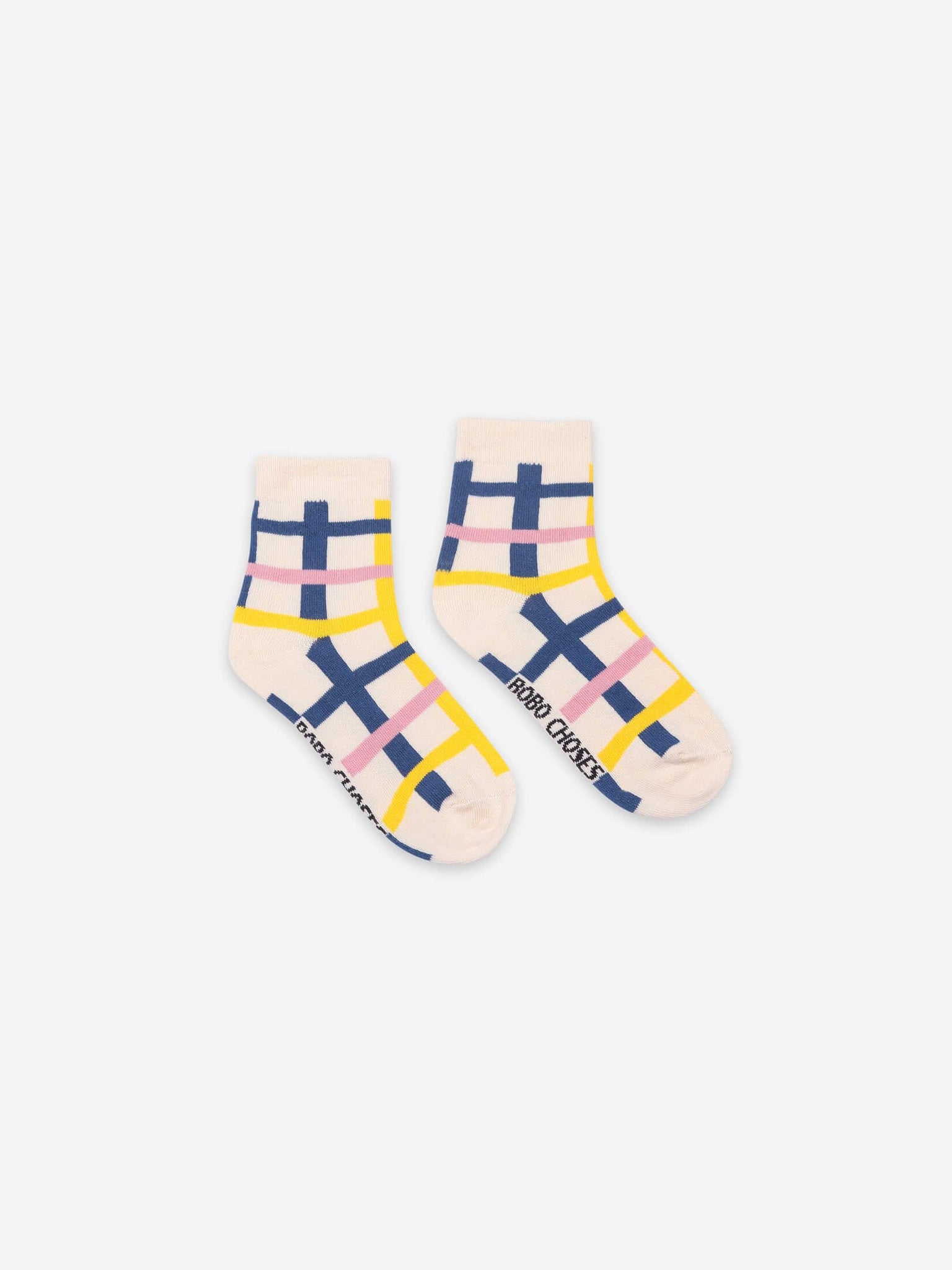 Blue Checkered Short Socks - Cémarose Canada