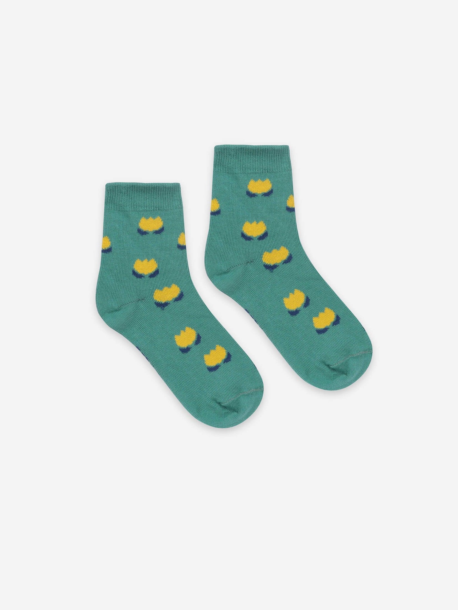 Yellow Chocolate Flowers Short Socks - Cémarose Canada