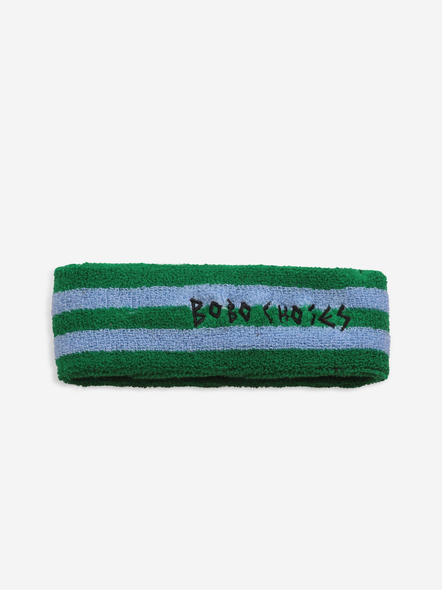 Blue and green towel headband